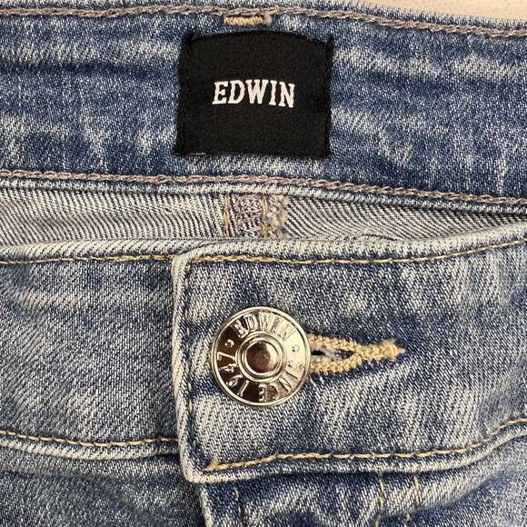 Edwin Lark Ankle Boot Kick Jean Paradigm Wash Mid Rise 27” Inseam Size 32 - Picture 6 of 14